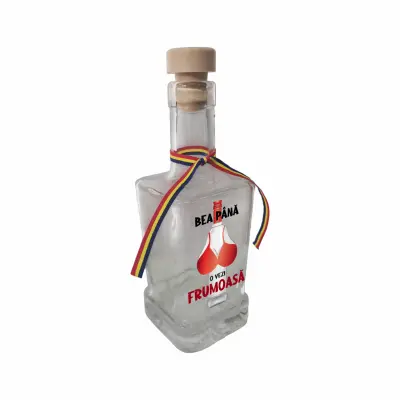 Bea pana o vezi frumoasa, sticla cu mesaj patrata, 250 ml, model divgs318 31